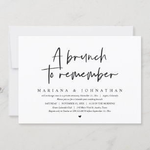 En Brunch att minnas, Bröllop Elopement Party Inbjudningar