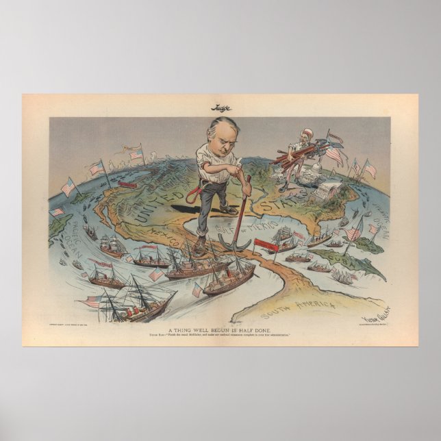 En brunnsstart i Sak är halvfärdig 1899 Victor Gil Poster (Framsidan)