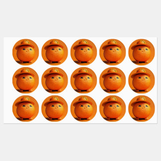 En buby Orange med våt - vattentätt märke Klistermärke