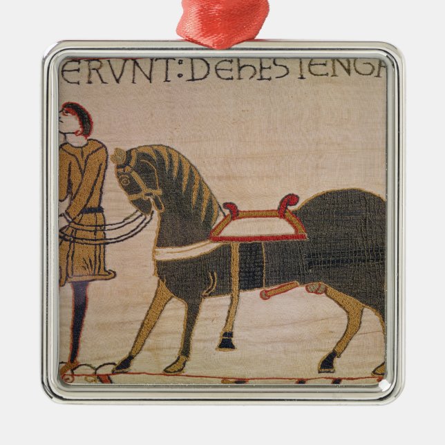 En budbärare kommer med nyheterna av Harold till Julgransprydnad Metall (Framsidan)