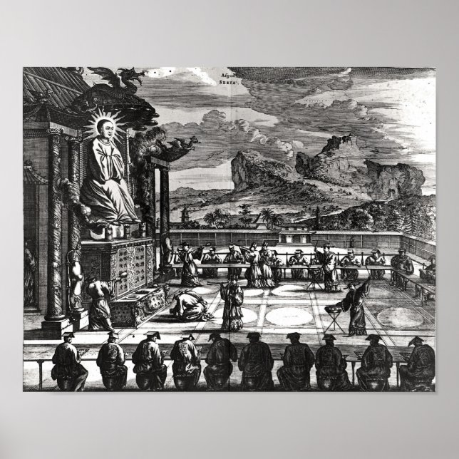 En buddistisk Ceremoni från Indiae Orientalis Poster (Framsidan)