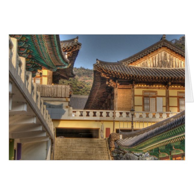 En buddistisk Temples skönhet Hälsningskort (Framsidan Horizontal)