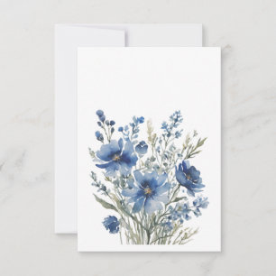 En bukett blommor elegant akvarell tack kort