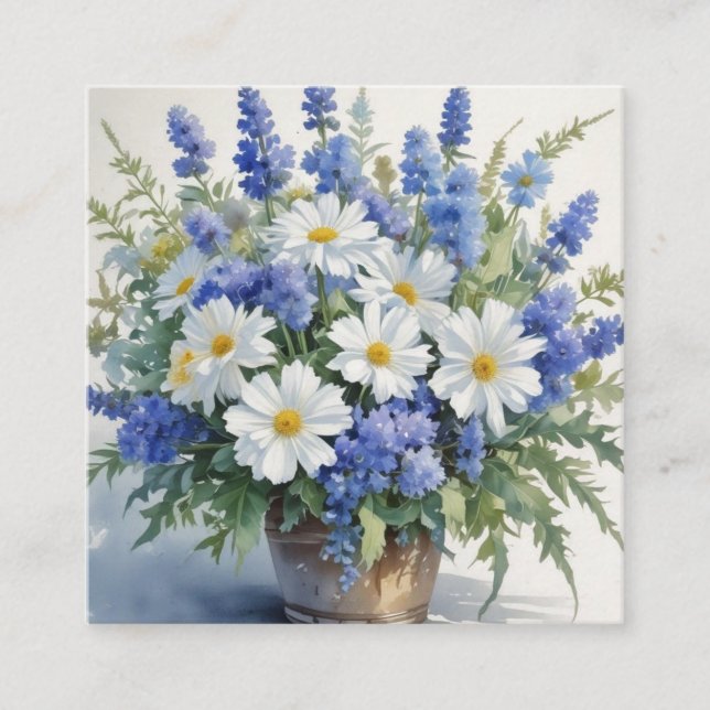 En bukett blommor elegant akvarell tilläggskort (Framsida)
