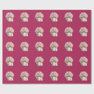 En bukett blommor i en vattenkanna till mamma presentpapper