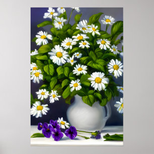 En bukett daisy i vas poster