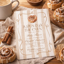 En bulle i ugnen Cinnamon Roll tema baby shower Inbjudningar