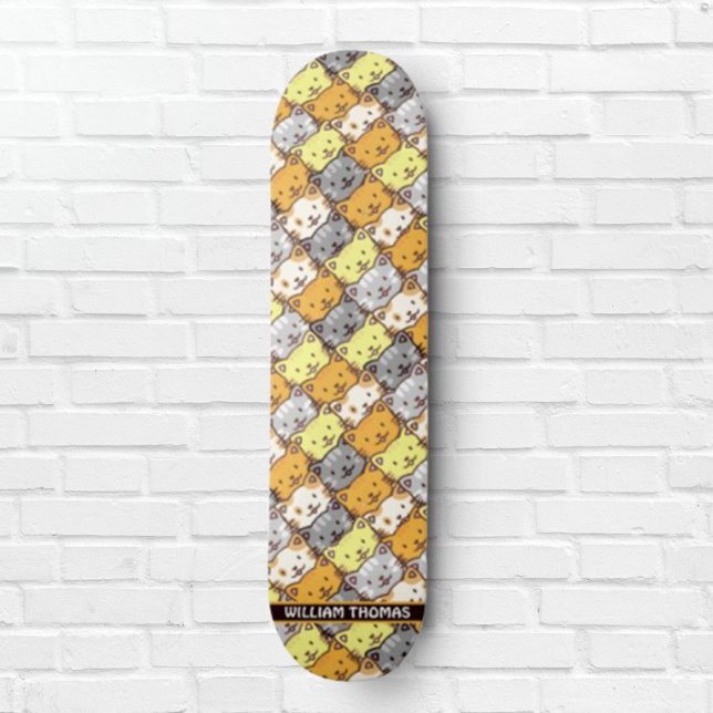En bunch Cats Mönster Personlig Mini Skateboard Bräda 18,5 Cm (Skapare uppladdad)