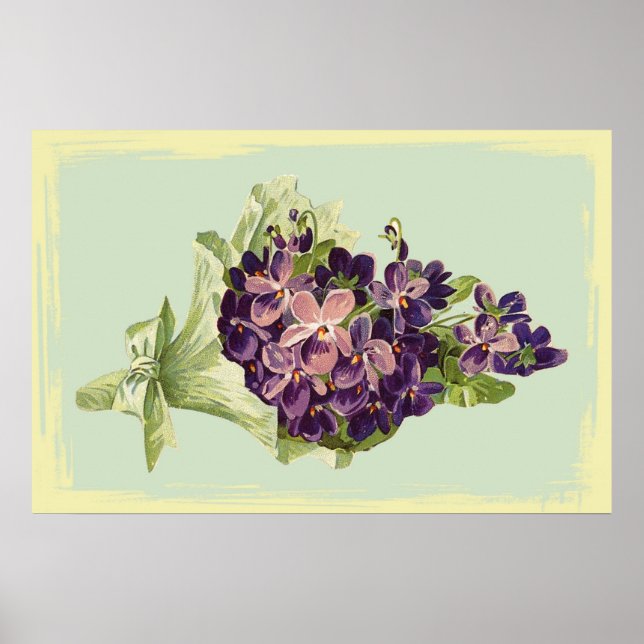 En bunch Lila blommor Poster (Framsidan)