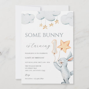 En Bunny 1:a födelsedag-inbjudan Inbjudningar