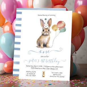 En Bunny 1:a Påsk Vår Födelsedagsfest Inbjudningar