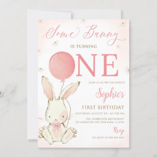 En Bunny är 1:a födelsedag Party Inbjudningar
