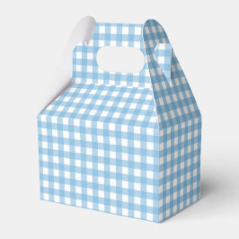 En Bunny är en blå Gingham Birthday Presentaskar