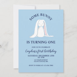 En Bunny är en blå inbjudan till första födelsedag