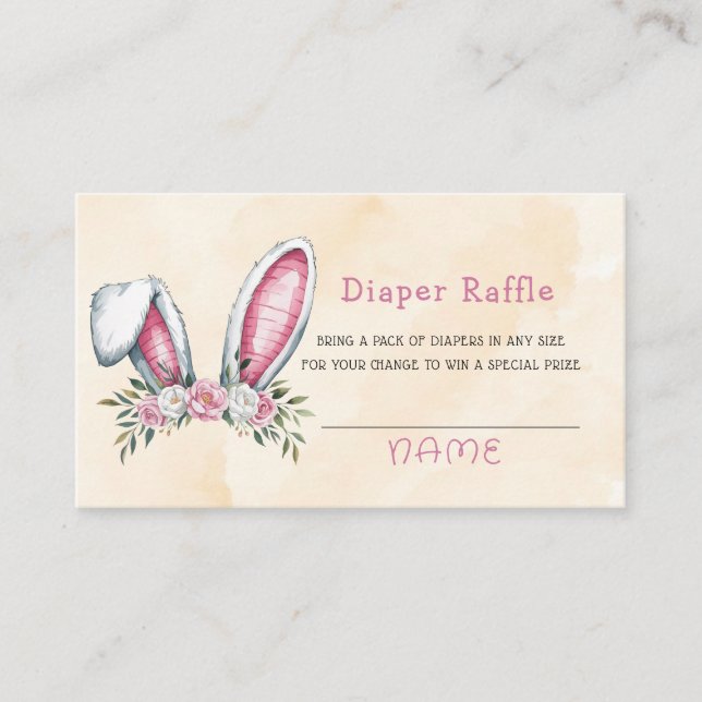 En Bunny är på väg! Baby Shower Visitkort (Framsida)