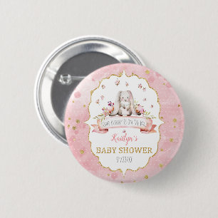 En Bunny är på väg! Påsk Baby Shower Knapp