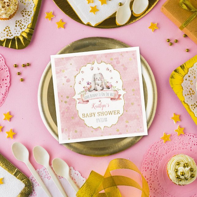 En Bunny är på väg! Påsk Baby Shower Pappersservett (Skapare uppladdad)