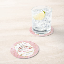 En Bunny är på väg! Påsk Baby Shower Underlägg Papper Rund