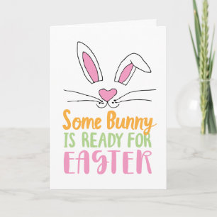 En Bunny är Redo för Påsk Pun Påskhare Bu Kort