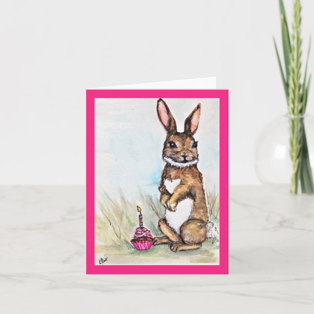 En Bunny har Har på födelsedagen Kort (Framsida)