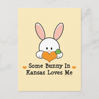 En Bunny i Kansas Kärlek Me Postcard Vykort