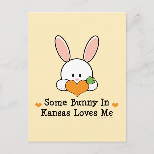 En Bunny i Kansas Kärlek Me Postcard Vykort (Framsida)