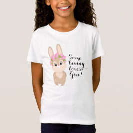 En Bunny Kärlek Rosa Flowers och Bunny T Shirt