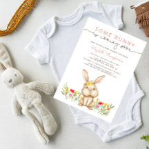 En Bunny kommer snart, babyduschflicka