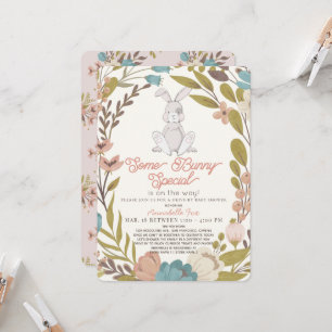 En Bunny Speciell Blommigt Drive by Baby Shower Inbjudningar