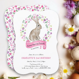En Bunny Sweet Söt Birthday Inbjudningar