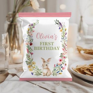 En Bunny Wildbloms Birthday Chip Bag Wrapper Reklamblad