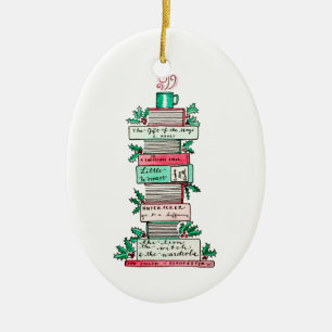 En bunt av helgdagklassiker julgransprydnad keramik