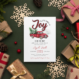 En bunt med inbjudan till Joy Red Play Baby Shower