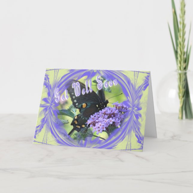 En Butterfly GetwellWish-can-ändring inuti ord Kort (Framsida)