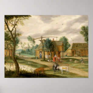 En by landskap poster