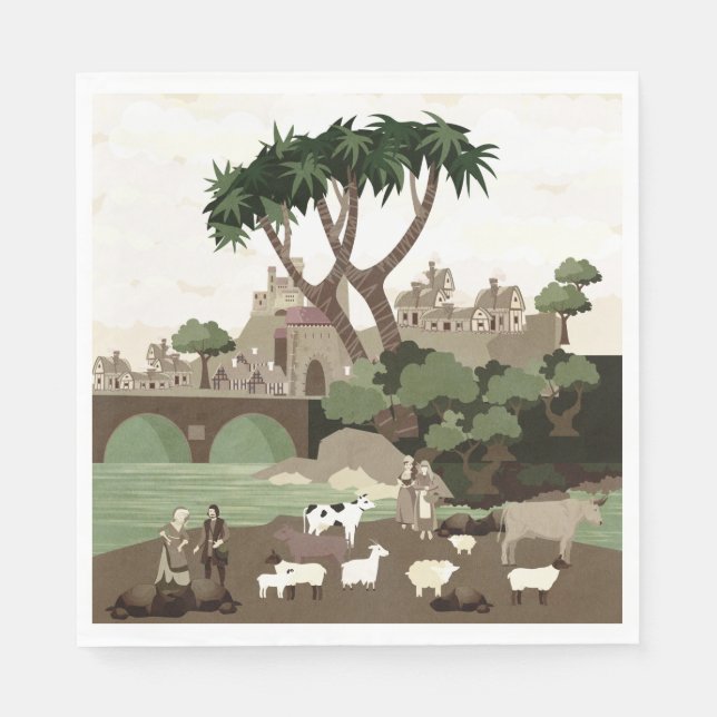 En by på Mitten Pappersservett (Framsidan)