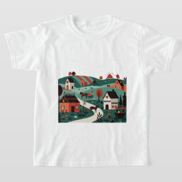 En by tecknad i en illustrationsstil t shirt