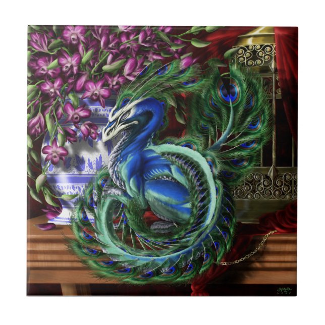 En Caged Guilded belägger med tegel Kakelplatta (Framsidan)