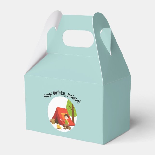 En Camper första födelsedag Tält utanför Party Presentaskar (Framsidan Sidan)