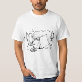 En Camping Scene-skiss T Shirt