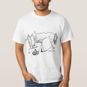 En Camping Scene-skiss T Shirt