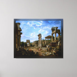 En Capriccio av det romerska forumet av Giovanni P Canvastryck