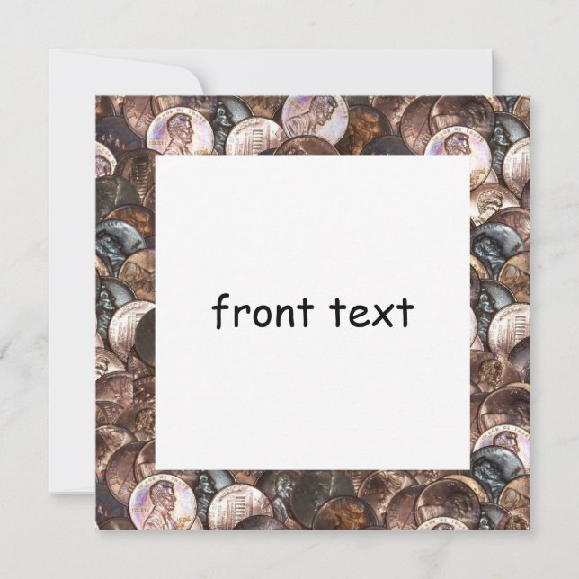 En Cent Penny Spread-bakgrund Inbjudningar (Framsida)