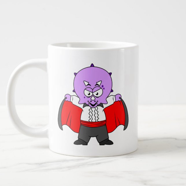 En Ceratops Dinosaur-docka som greve Dracula. Jumbo Mugg (Vänster)