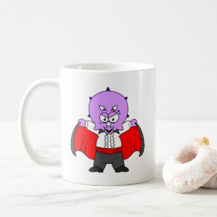En Ceratops Dinosaur-docka som greve Dracula. Kaffemugg