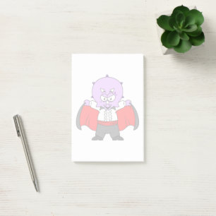 En Ceratops Dinosaur-docka som greve Dracula. Post-it Block