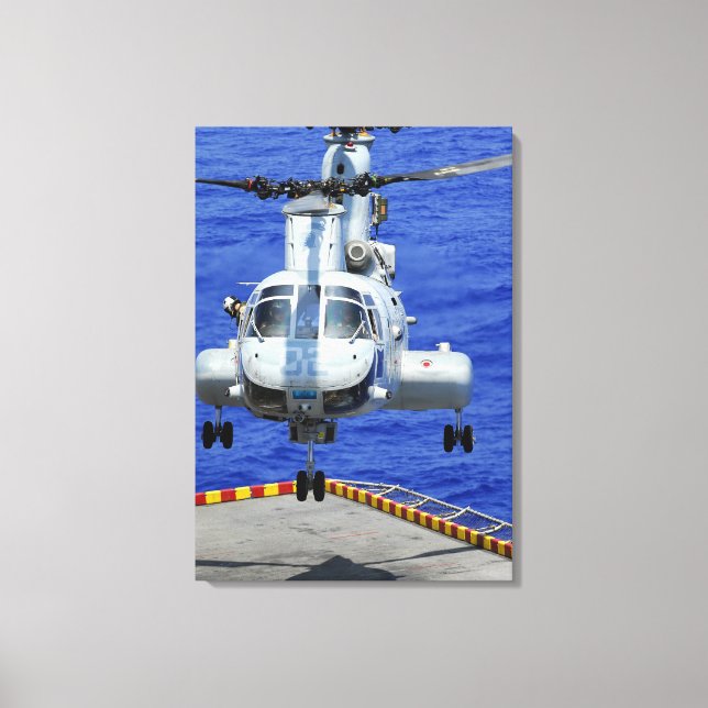 En CH-46E Sea Knight-helikopter Canvastryck (Framsida)