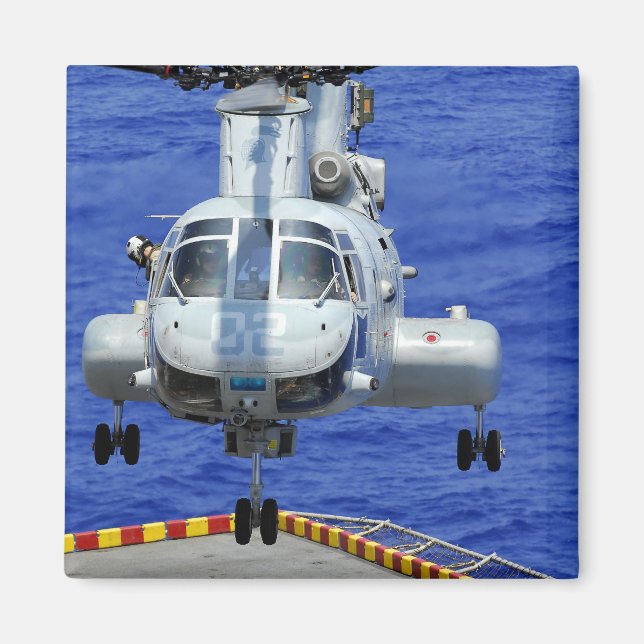 En CH-46E Sea Knight-helikopter Magnet (Framsidan)