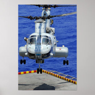 En CH-46E Sea Knight-helikopter Poster