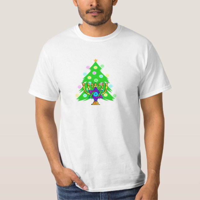 En Chanukkah och jul Tee Shirt (Framsida)
